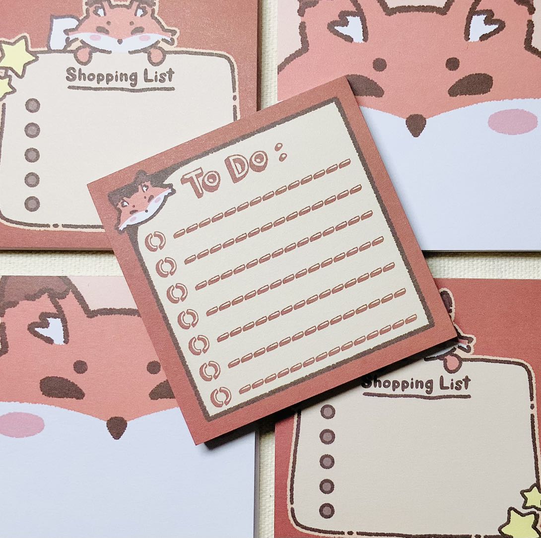 Kitsune Memo Pads | To do List | Shopping List